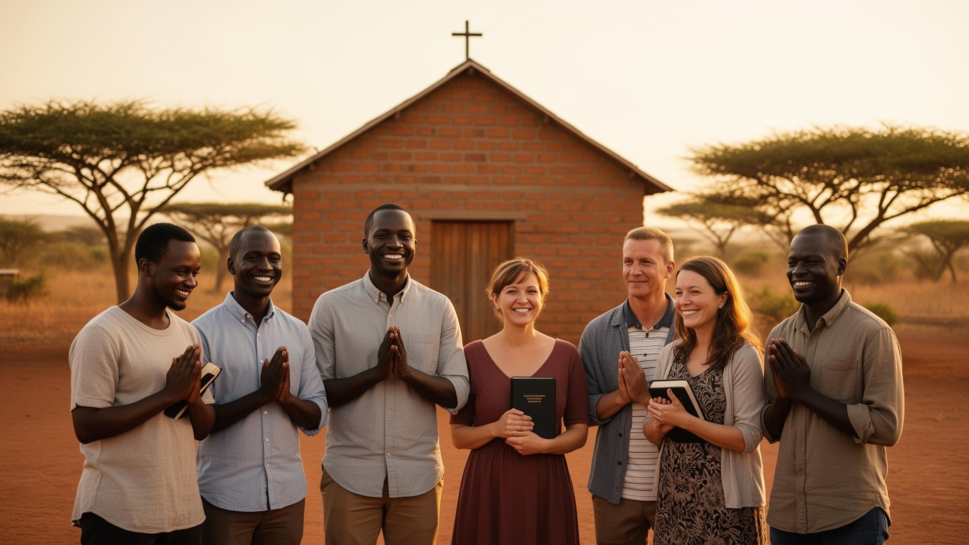 Kingdom partners walking alongside African pastors and children